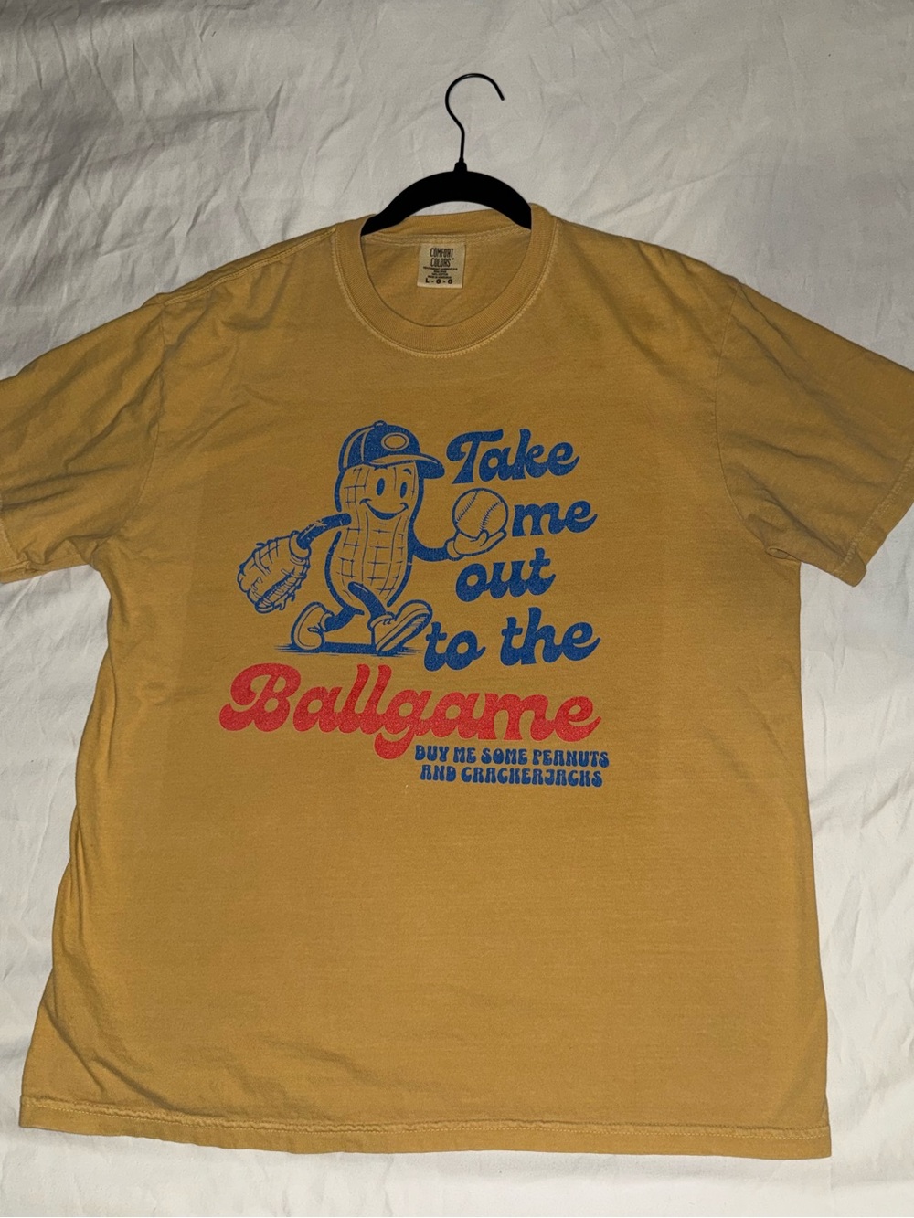 Comfort Colors Mustard Graphic 'Take Me Out to the Ballgame' Tee